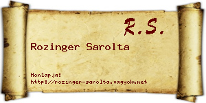 Rozinger Sarolta névjegykártya